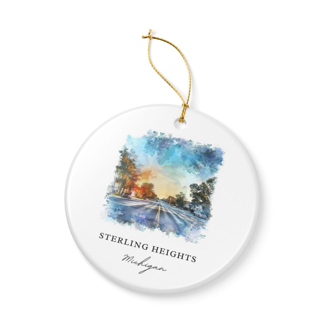 Sterling Heights Michigan Ornament: Unique Sterling Heights Souvenir, Sterling Heights Michigan Xmas Decor, and Authentic Sterling Heights Gift
