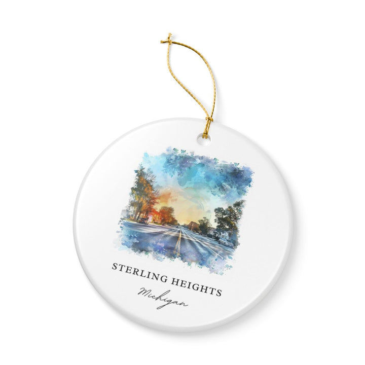 Sterling Heights Michigan Ornament: Unique Sterling Heights Souvenir, Sterling Heights Michigan Xmas Decor, and Authentic Sterling Heights Gift
