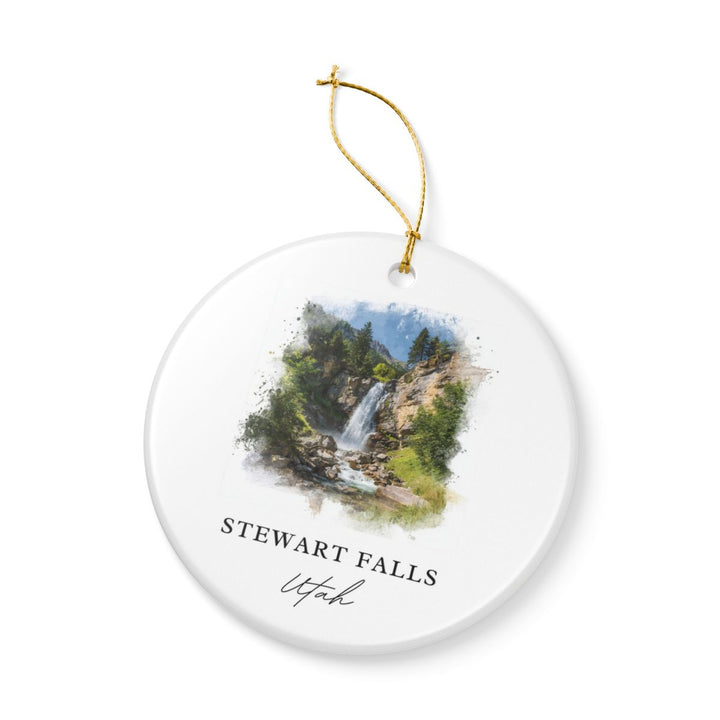 Stewart Falls Utah USA Ornament: Unique Stewart Falls Souvenir, Stewart Falls Utah Xmas Decor, and Authentic Stewart Falls Gift
