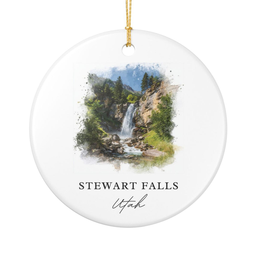 Stewart Falls Utah USA Ornament: Unique Stewart Falls Souvenir, Stewart Falls Utah Xmas Decor, and Authentic Stewart Falls Gift