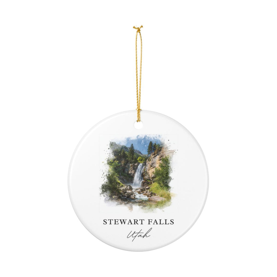 Stewart Falls Utah USA Ornament: Unique Stewart Falls Souvenir, Stewart Falls Utah Xmas Decor, and Authentic Stewart Falls Gift