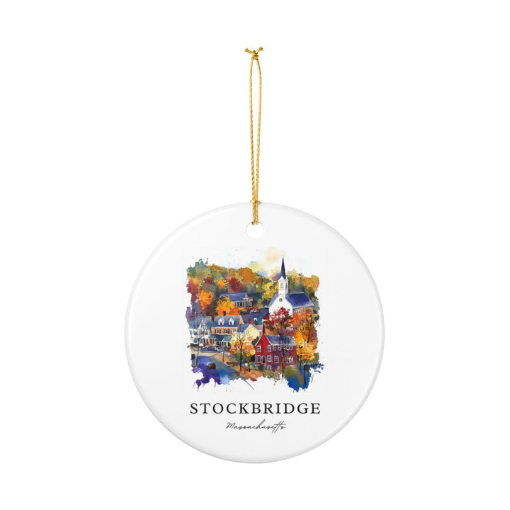 Stockbridge Massachusetts USA Ornament: Unique Stockbridge Souvenir, Stockbridge Massachusetts Xmas Decor, and Authentic Stockbridge Gift