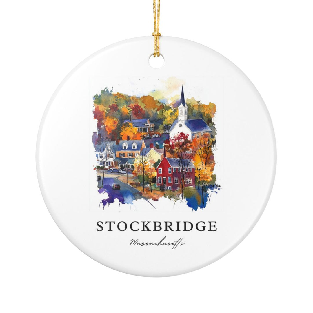 Stockbridge Massachusetts USA Ornament: Unique Stockbridge Souvenir, Stockbridge Massachusetts Xmas Decor, and Authentic Stockbridge Gift