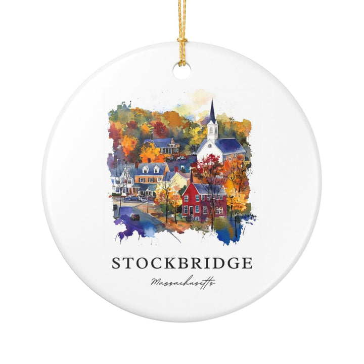 Stockbridge Massachusetts USA Ornament: Unique Stockbridge Souvenir, Stockbridge Massachusetts Xmas Decor, and Authentic Stockbridge Gift