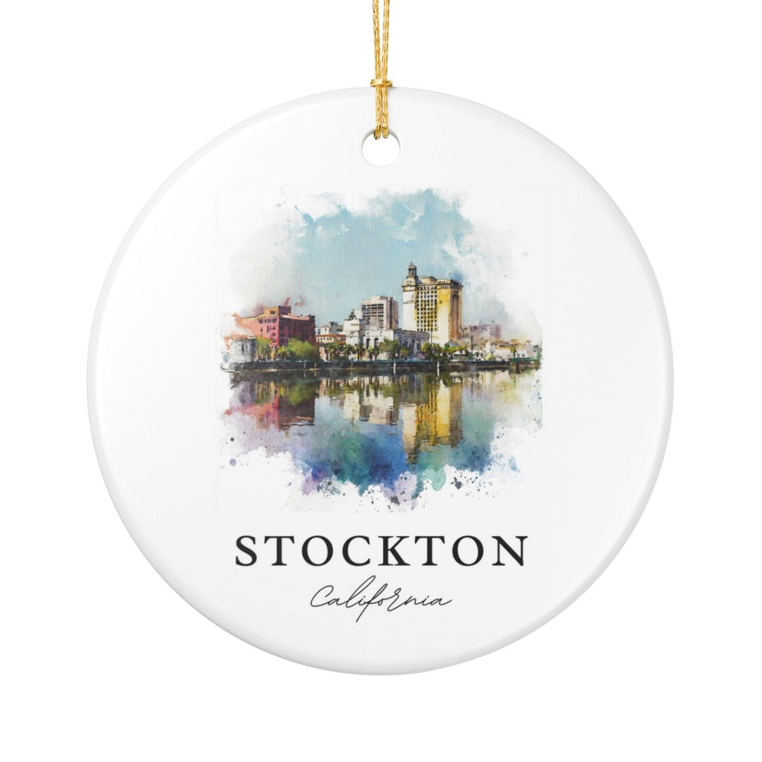Stockton California USA Ornament: Unique Stockton Souvenir, Stockton California Xmas Decor, and Authentic Stockton Gift
