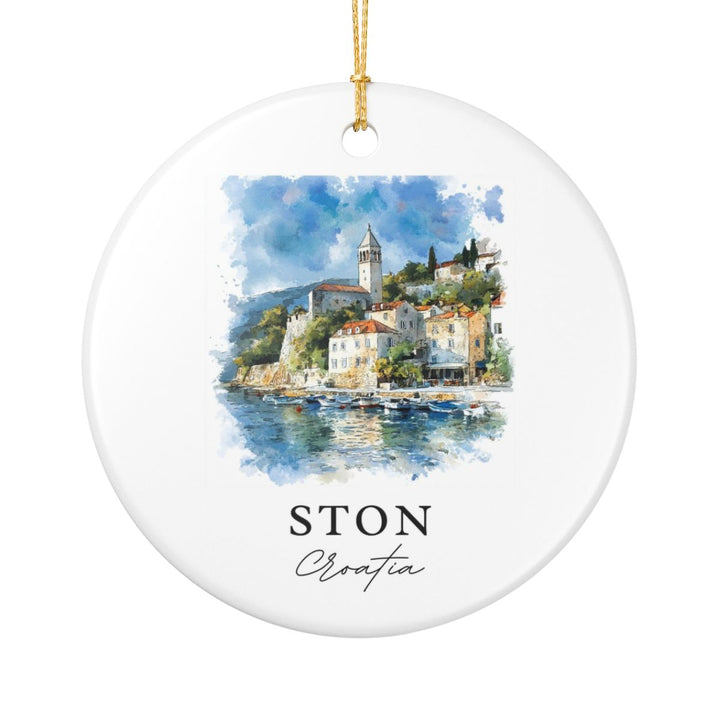 Ston Croatia Ornament: Unique Ston Souvenir, Ston Croatia Xmas Decor, and Authentic Ston Gift