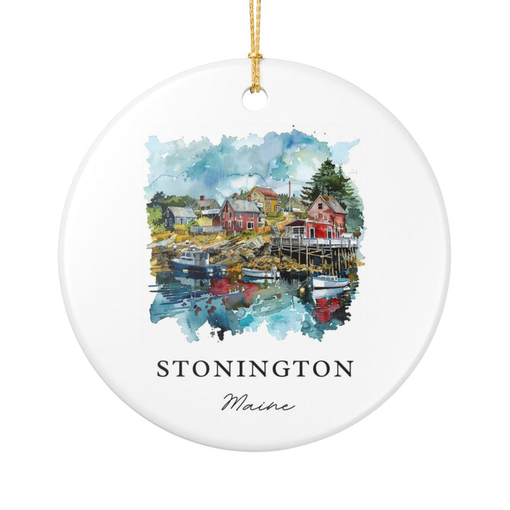 Stonington Maine Ornament: Unique Stonington Maine Souvenir, Stonington Maine Xmas Decor, and Authentic Stonington Maine Gift