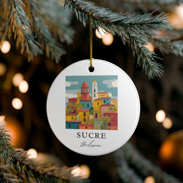 Sucre Bolivia Ornament: Unique Sucre Souvenir, Sucre Bolivia Xmas Decor, and Authentic Sucre Gift