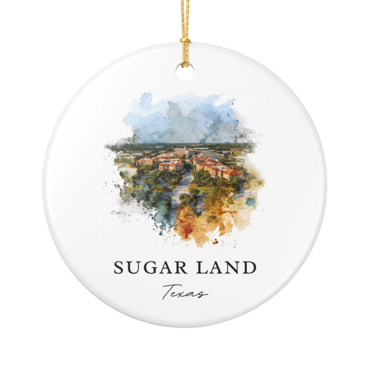 Sugar Land Texas Ornament: Unique Sugar Land Souvenir, Sugar Land Texas Xmas Decor, and Authentic Sugar Land Gift
