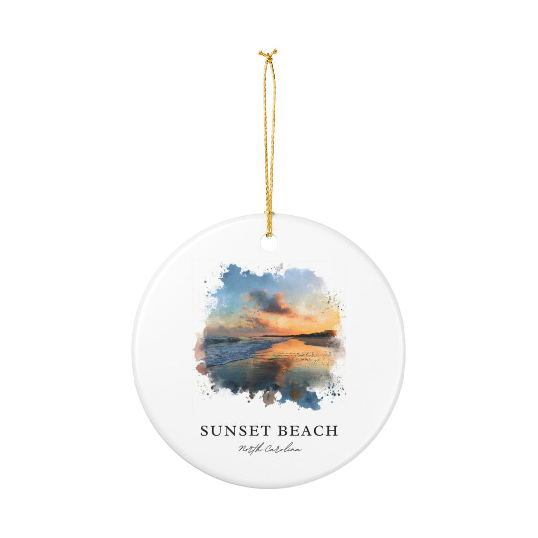 Sunset Beach North Carolina Ornament: Unique Sunset Beach Souvenir, Sunset Beach North Carolina Xmas Decor, and Authentic Sunset Beach Gift