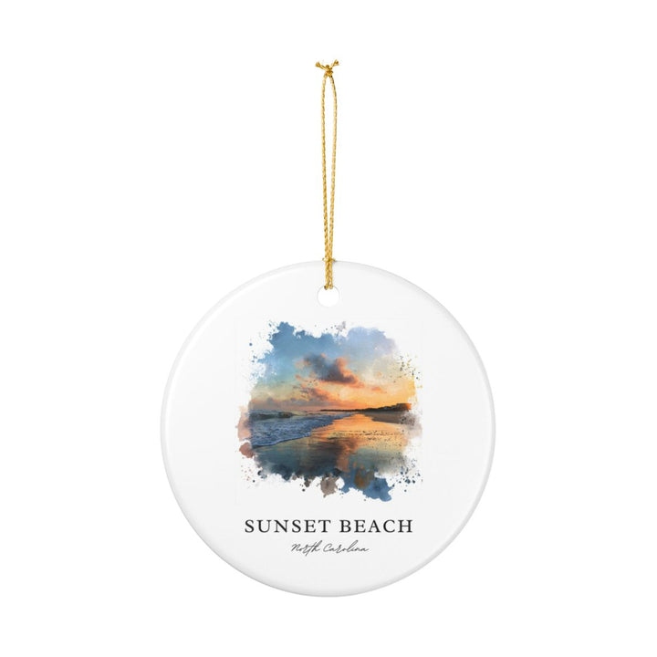 Sunset Beach North Carolina Ornament: Unique Sunset Beach Souvenir, Sunset Beach North Carolina Xmas Decor, and Authentic Sunset Beach Gift
