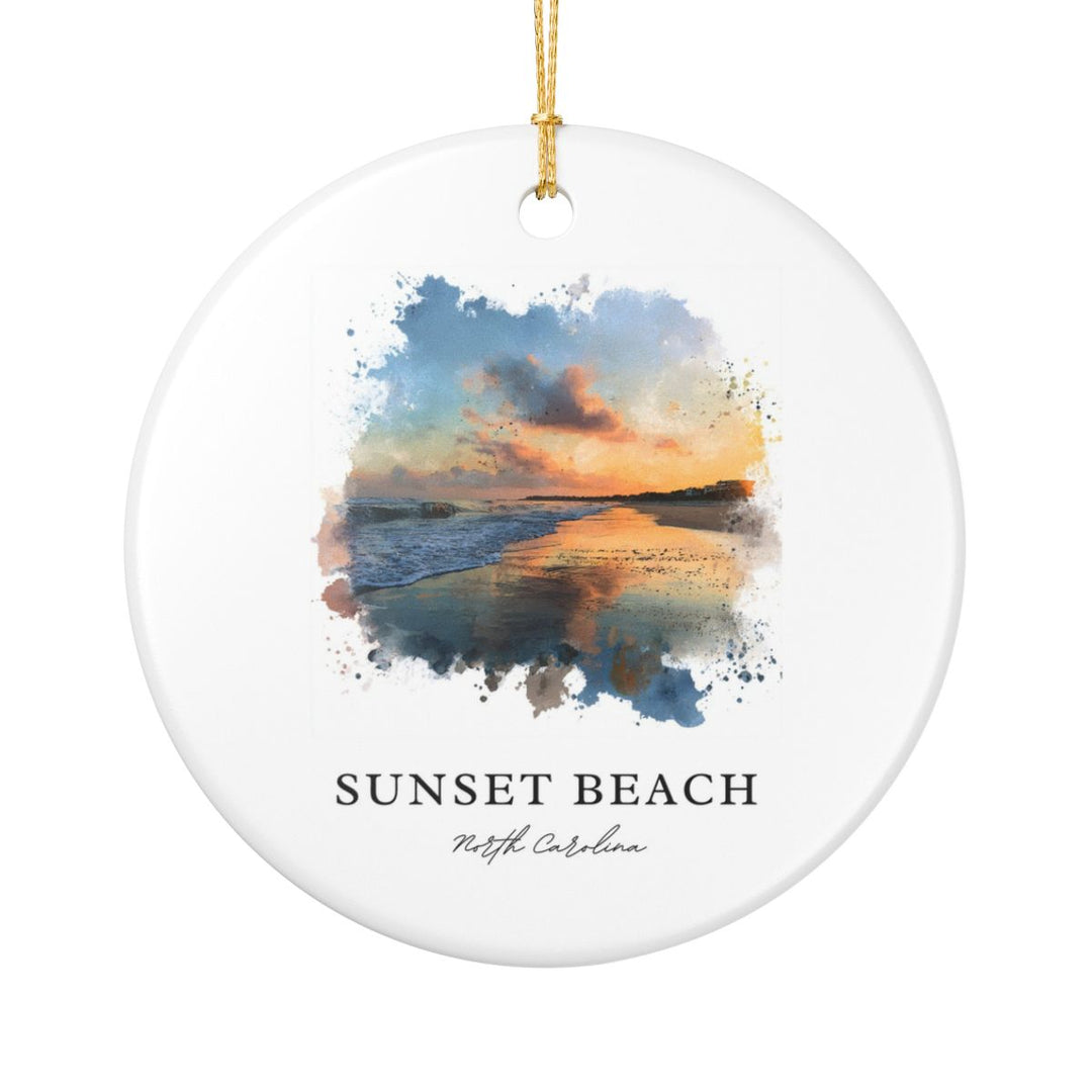 Sunset Beach North Carolina Ornament: Unique Sunset Beach Souvenir, Sunset Beach North Carolina Xmas Decor, and Authentic Sunset Beach Gift