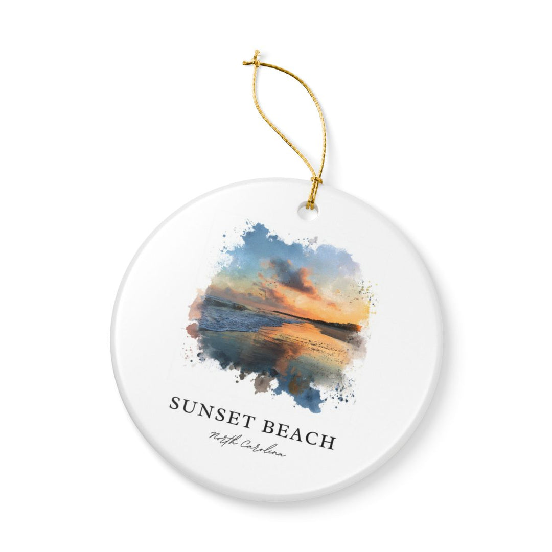 Sunset Beach North Carolina Ornament: Unique Sunset Beach Souvenir, Sunset Beach North Carolina Xmas Decor, and Authentic Sunset Beach Gift
