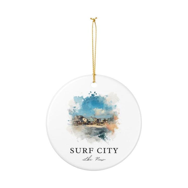 Surf City Lbi New Jersey Ornament: Unique Surf City Lbi Souvenir, Surf City Lbi New Jersey Xmas Decor, and Authentic Surf City Lbi Gift