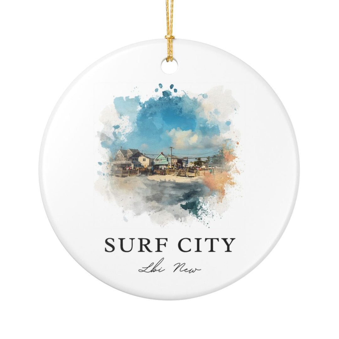 Surf City Lbi New Jersey Ornament: Unique Surf City Lbi Souvenir, Surf City Lbi New Jersey Xmas Decor, and Authentic Surf City Lbi Gift