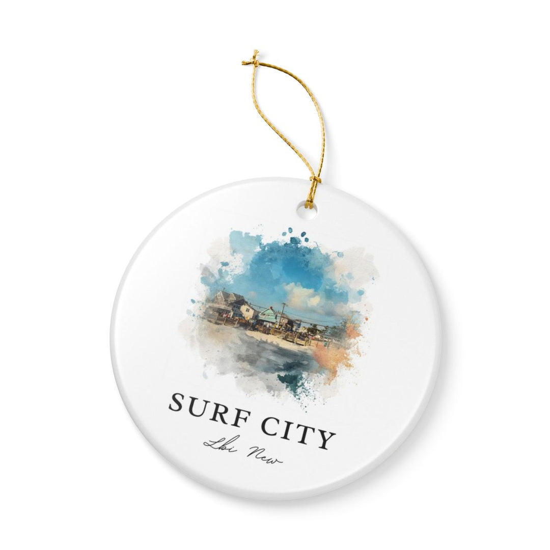Surf City Lbi New Jersey Ornament: Unique Surf City Lbi Souvenir, Surf City Lbi New Jersey Xmas Decor, and Authentic Surf City Lbi Gift
