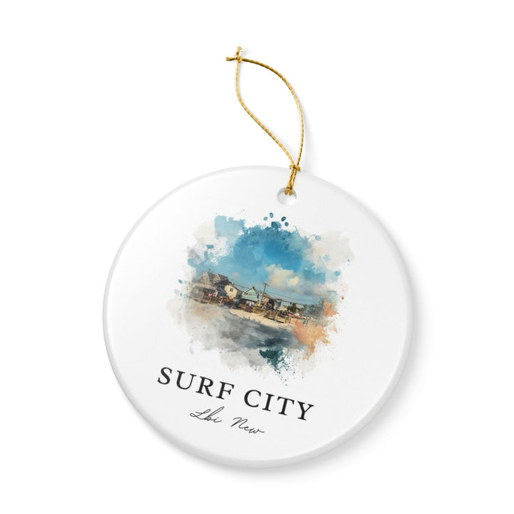 Surf City Lbi New Jersey Ornament: Unique Surf City Lbi Souvenir, Surf City Lbi New Jersey Xmas Decor, and Authentic Surf City Lbi Gift
