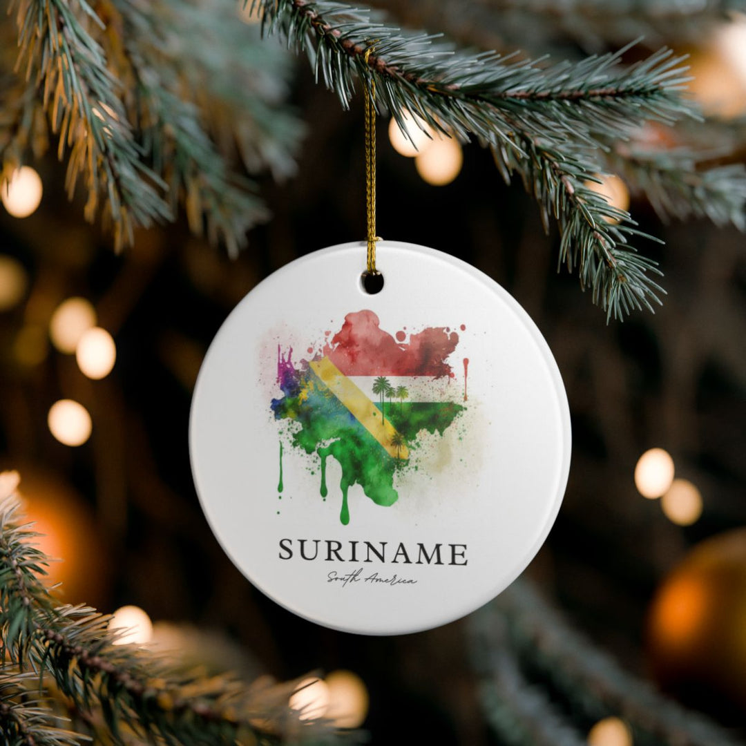 Suriname South America Ornament: Unique Suriname South Souvenir, Suriname South USA Xmas Decor, and Authentic Suriname South Gift