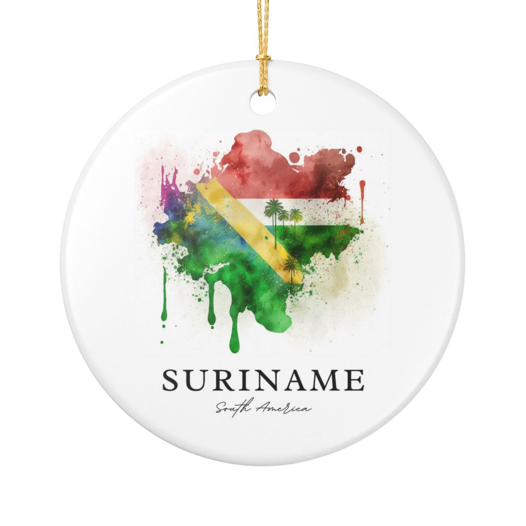 Suriname South America Ornament: Unique Suriname South Souvenir, Suriname South USA Xmas Decor, and Authentic Suriname South Gift