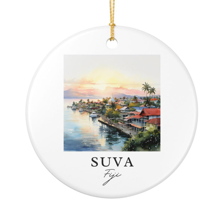 Suva Fiji Ornament: Unique Suva Fiji Souvenir, Suva Fiji Xmas Decor, and Authentic Suva Fiji Gift