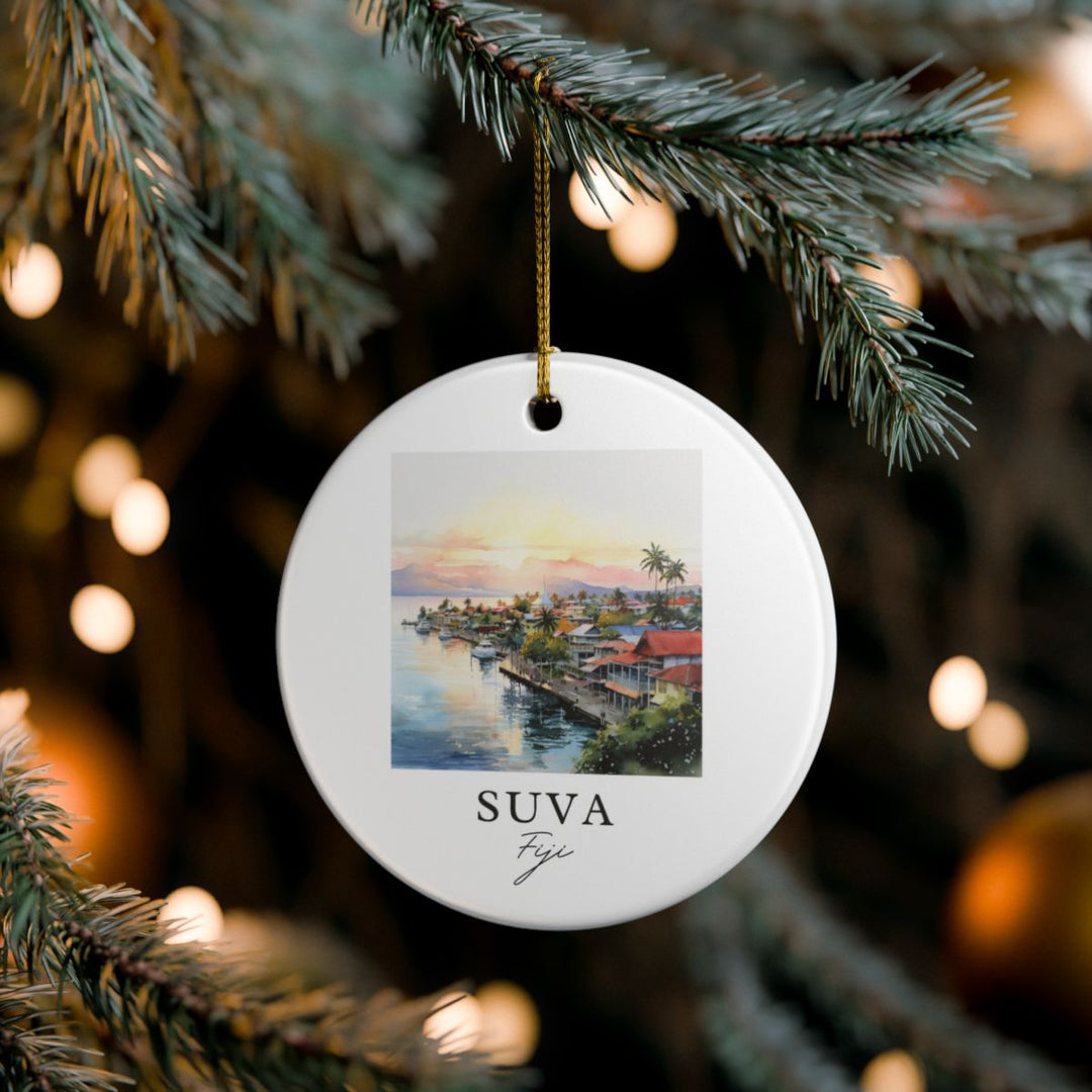 Suva Fiji Ornament: Unique Suva Fiji Souvenir, Suva Fiji Xmas Decor, and Authentic Suva Fiji Gift