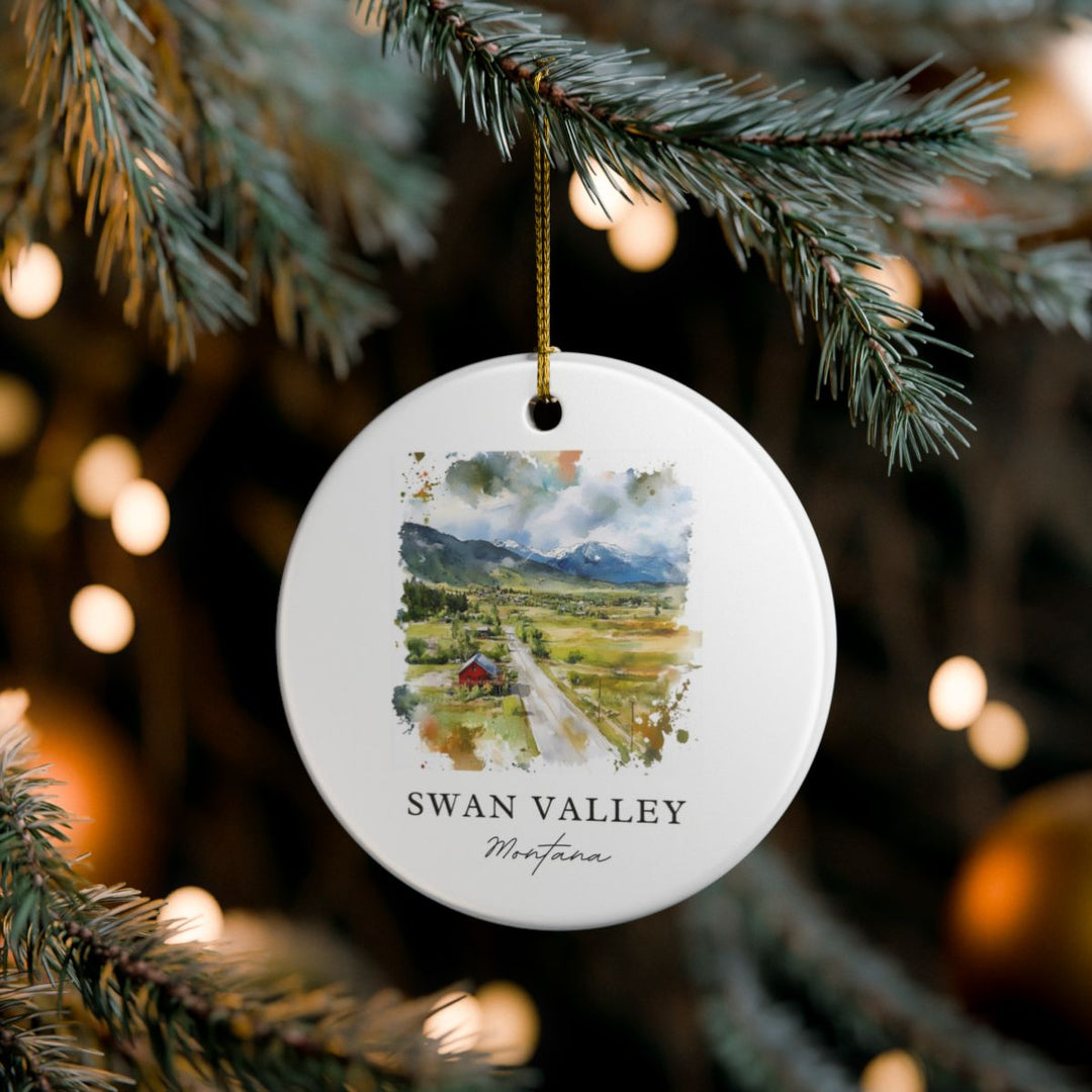 Swan Valley Montana USA Ornament: Unique Swan Valley Souvenir, Swan Valley Montana Xmas Decor, and Authentic Swan Valley Gift