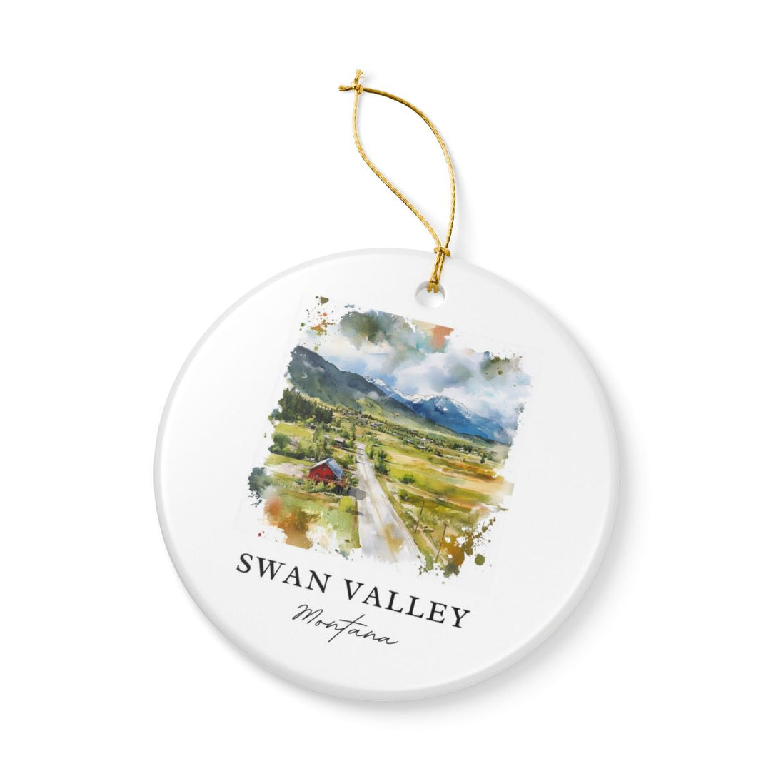 Swan Valley Montana USA Ornament: Unique Swan Valley Souvenir, Swan Valley Montana Xmas Decor, and Authentic Swan Valley Gift