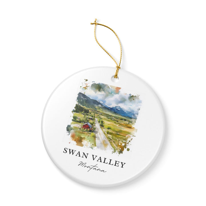 Swan Valley Montana USA Ornament: Unique Swan Valley Souvenir, Swan Valley Montana Xmas Decor, and Authentic Swan Valley Gift