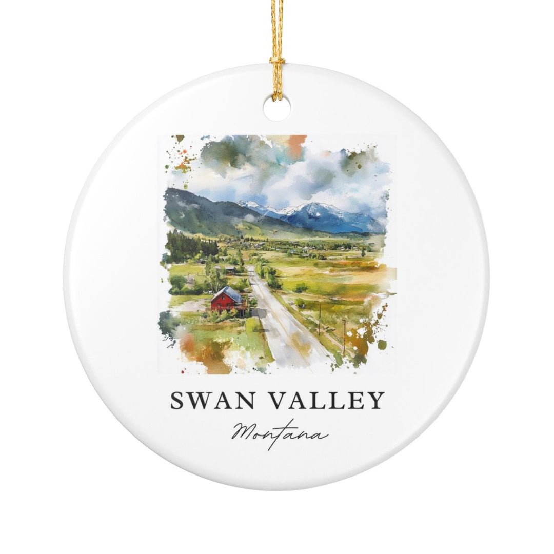 Swan Valley Montana USA Ornament: Unique Swan Valley Souvenir, Swan Valley Montana Xmas Decor, and Authentic Swan Valley Gift