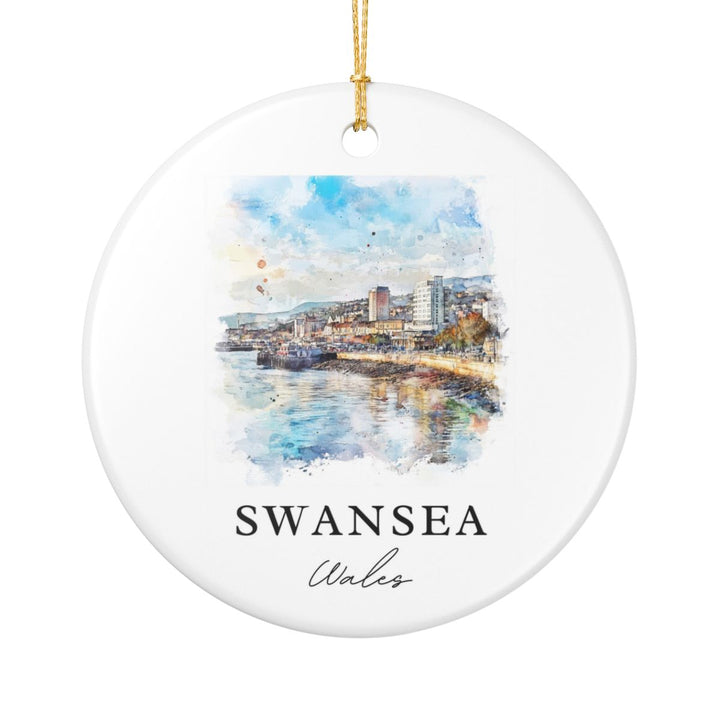 Swansea Wales Ornament: Unique Swansea Souvenir, Swansea Wales Xmas Decor, and Authentic Swansea Gift