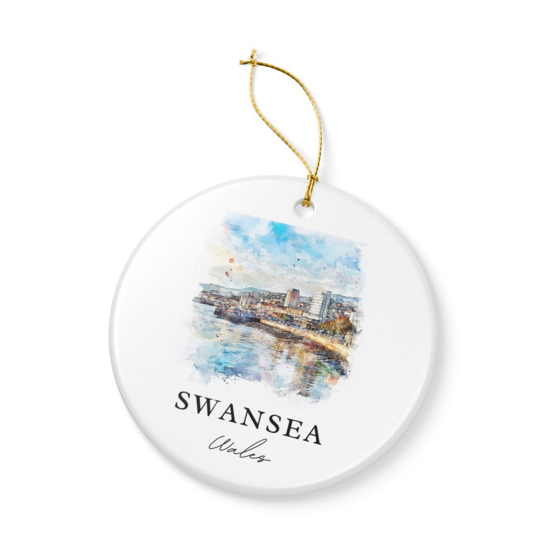 Swansea Wales Ornament: Unique Swansea Souvenir, Swansea Wales Xmas Decor, and Authentic Swansea Gift