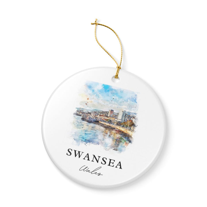 Swansea Wales Ornament: Unique Swansea Souvenir, Swansea Wales Xmas Decor, and Authentic Swansea Gift