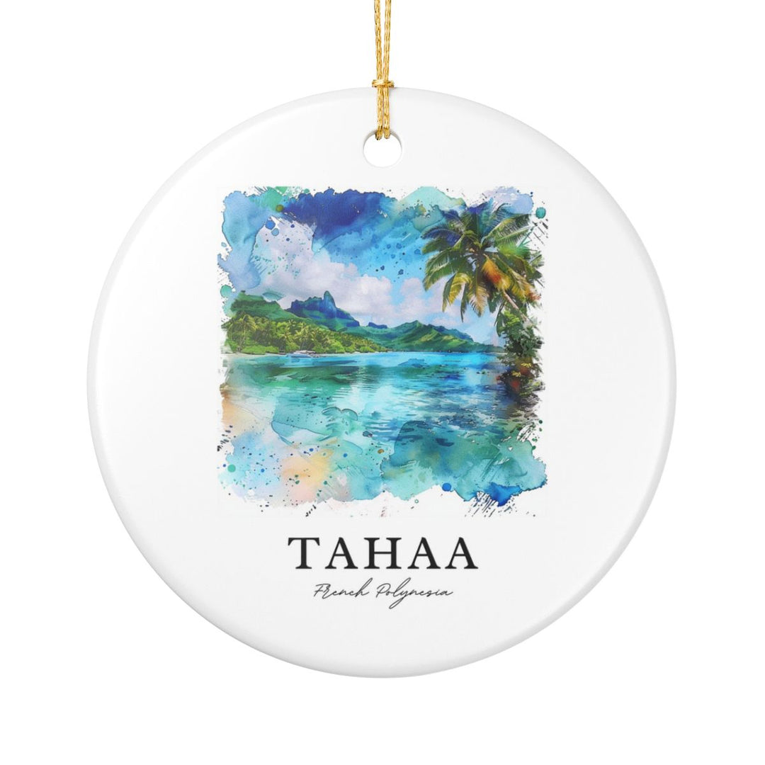 Tahaa French Polynesia Ornament: Unique Tahaa French Polynesia Souvenir, Tahaa French Polynesia Xmas Decor, and Authentic Tahaa French Polynesia Gift