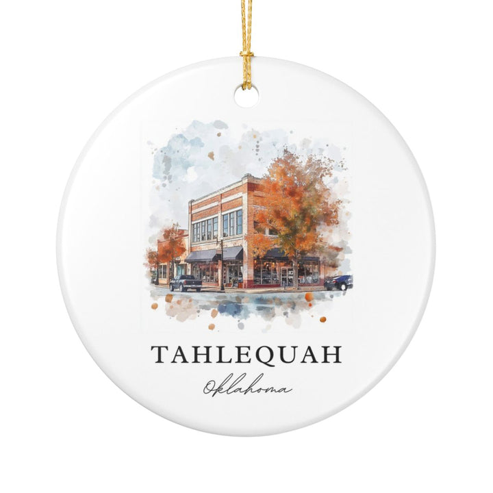Tahlequah Oklahoma USA Ornament: Unique Tahlequah Souvenir, Tahlequah Oklahoma Xmas Decor, and Authentic Tahlequah Gift