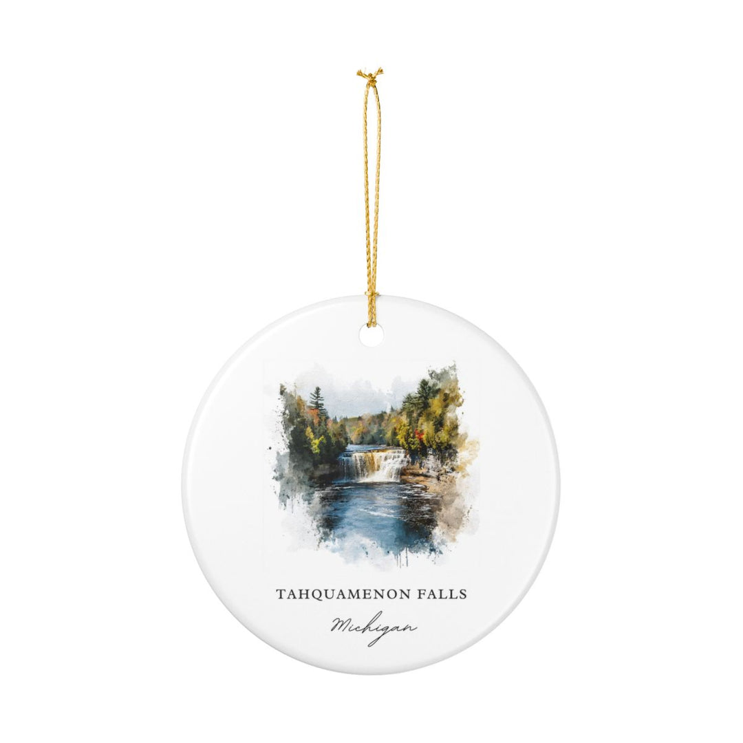Tahquamenon Falls Michigan USA Ornament: Unique Tahquamenon Falls Souvenir, Tahquamenon Falls Xmas Decor, and Authentic Tahquamenon Falls Gift