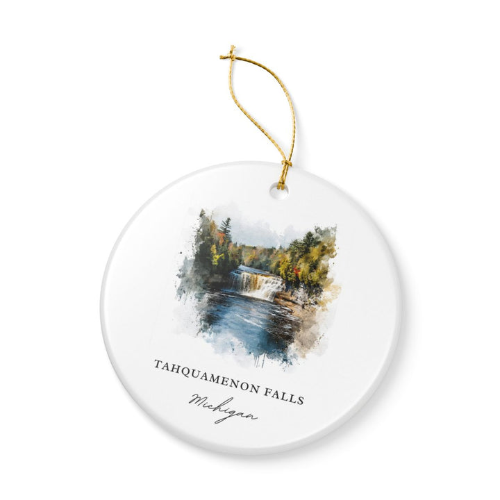 Tahquamenon Falls Michigan USA Ornament: Unique Tahquamenon Falls Souvenir, Tahquamenon Falls Xmas Decor, and Authentic Tahquamenon Falls Gift