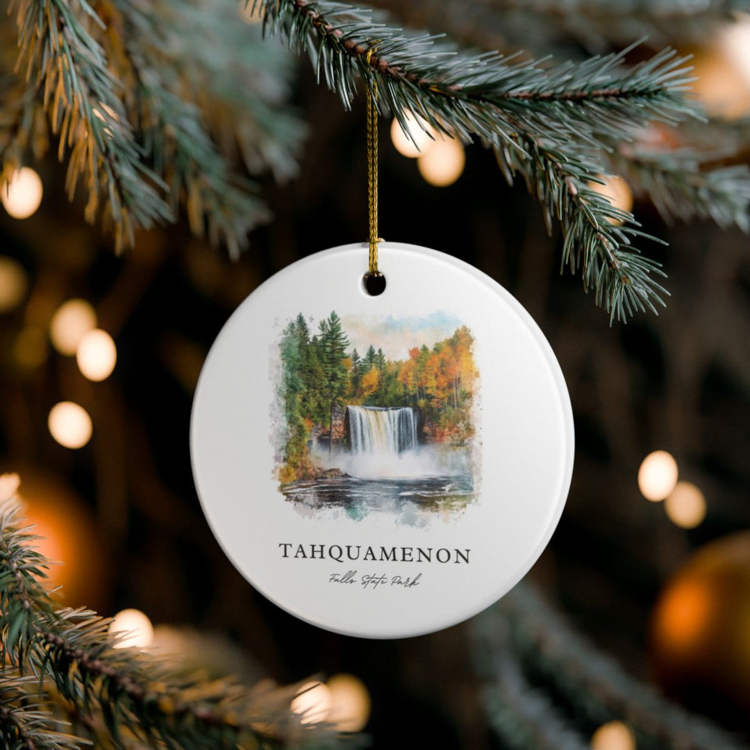 Tahquamenon Falls Ornament: Unique Tahquamenon Falls Souvenir, Tahquamenon Falls Xmas Decor, and Authentic Tahquamenon Falls Gift