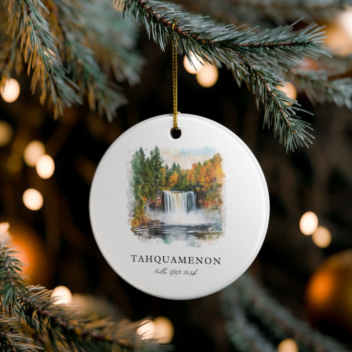 Tahquamenon Falls Ornament: Unique Tahquamenon Falls Souvenir, Tahquamenon Falls Xmas Decor, and Authentic Tahquamenon Falls Gift