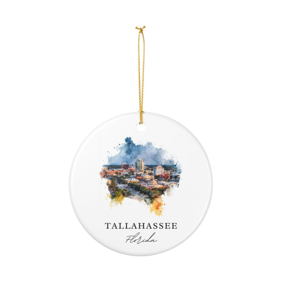 Tallahassee Florida Ornament: Unique Tallahassee Souvenir, Tallahassee Florida Xmas Decor, and Authentic Tallahassee Gift