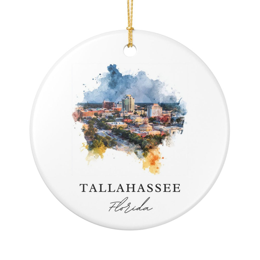 Tallahassee Florida Ornament: Unique Tallahassee Souvenir, Tallahassee Florida Xmas Decor, and Authentic Tallahassee Gift