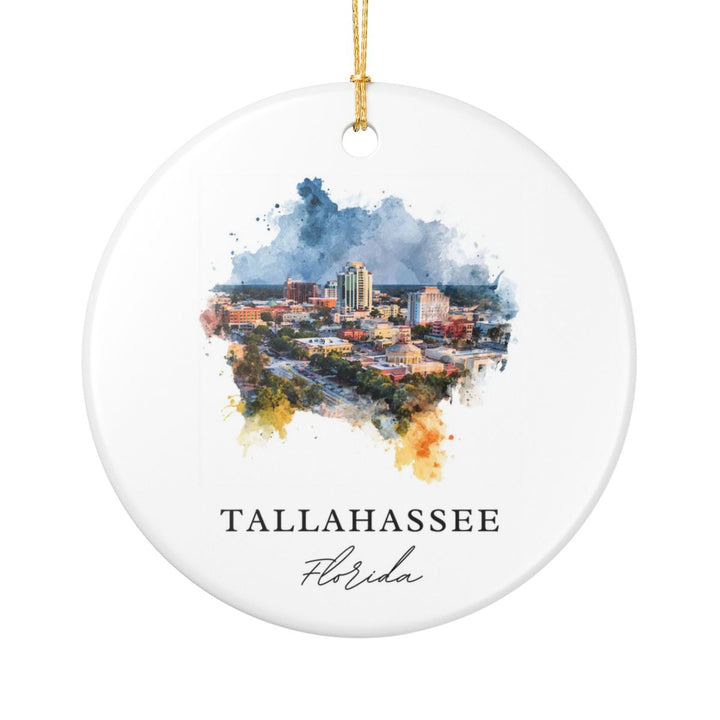 Tallahassee Florida Ornament: Unique Tallahassee Souvenir, Tallahassee Florida Xmas Decor, and Authentic Tallahassee Gift