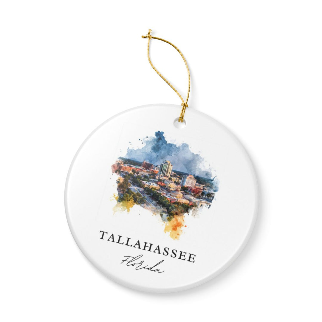 Tallahassee Florida Ornament: Unique Tallahassee Souvenir, Tallahassee Florida Xmas Decor, and Authentic Tallahassee Gift