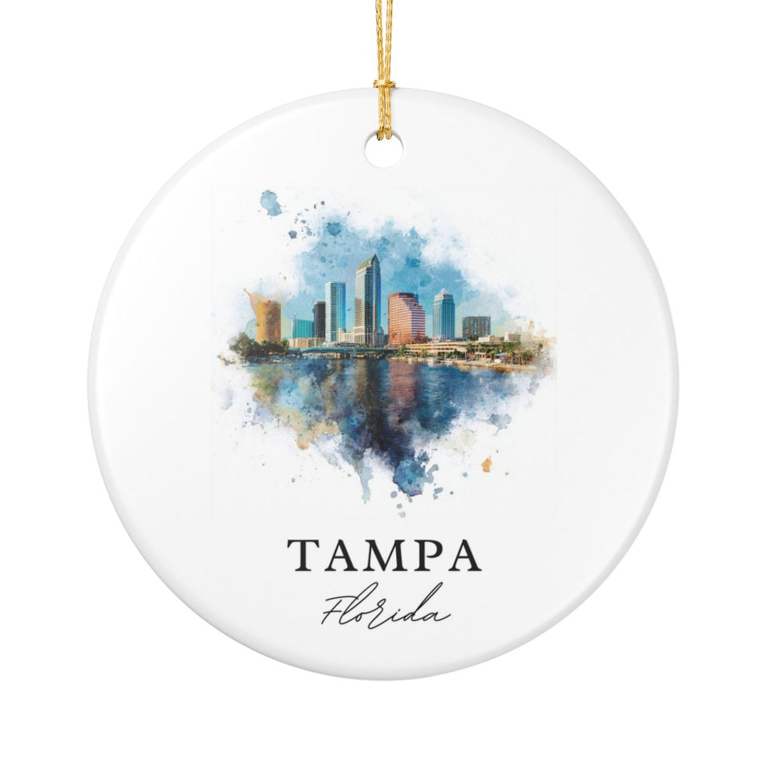 Tampa Florida Ornament: Unique Tampa Souvenir, Tampa Florida Xmas Decor, and Authentic Tampa Gift