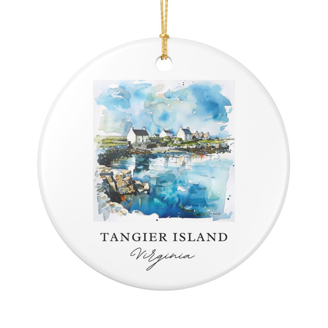 Tangier Island Virginia USA Ornament: Unique Tangier Island Souvenir, Tangier Island Virginia Xmas Decor, and Authentic Tangier Island Gift