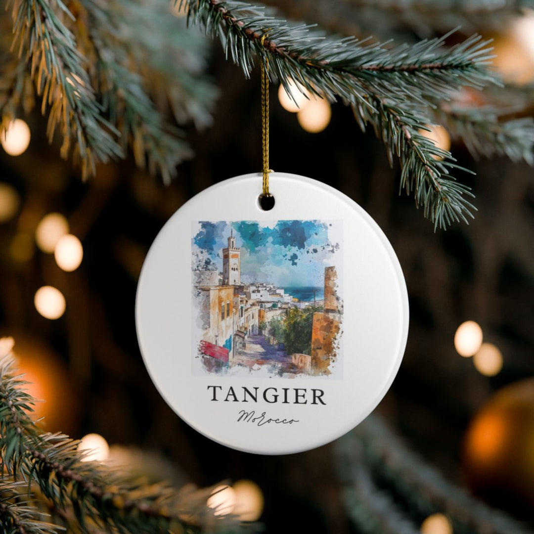 Tangier Morocco Ornament: Unique Tangier Morocco Souvenir, Tangier Morocco Xmas Decor, and Authentic Tangier Morocco Gift