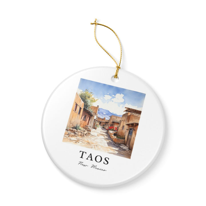 Taos New Mexico USA Ornament: Unique Taos Souvenir, Taos New Mexico Xmas Decor, and Authentic Taos Gift