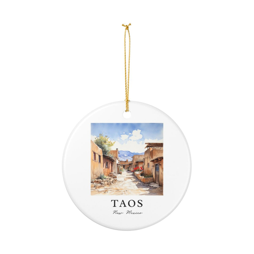 Taos New Mexico USA Ornament: Unique Taos Souvenir, Taos New Mexico Xmas Decor, and Authentic Taos Gift