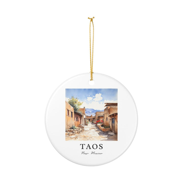 Taos New Mexico USA Ornament: Unique Taos Souvenir, Taos New Mexico Xmas Decor, and Authentic Taos Gift