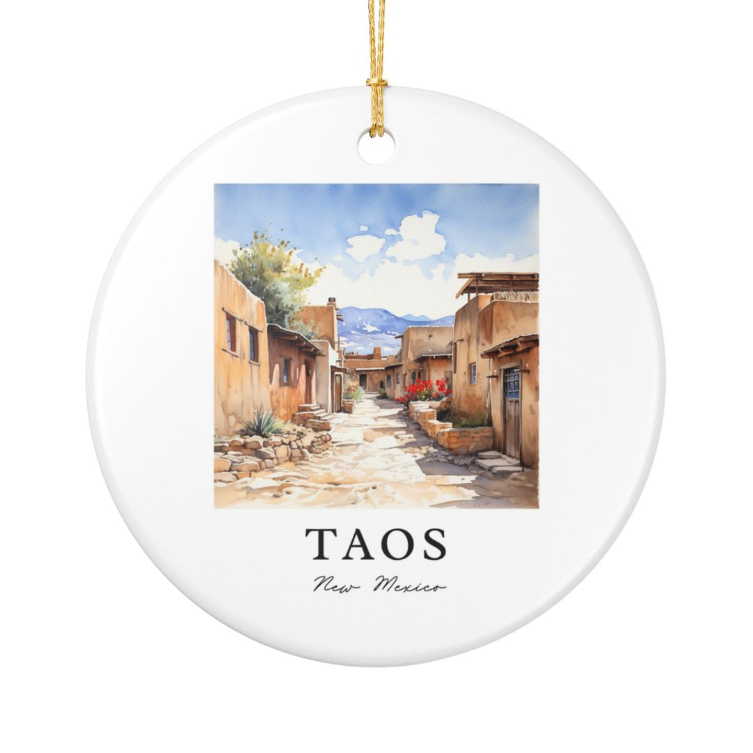 Taos New Mexico USA Ornament: Unique Taos Souvenir, Taos New Mexico Xmas Decor, and Authentic Taos Gift