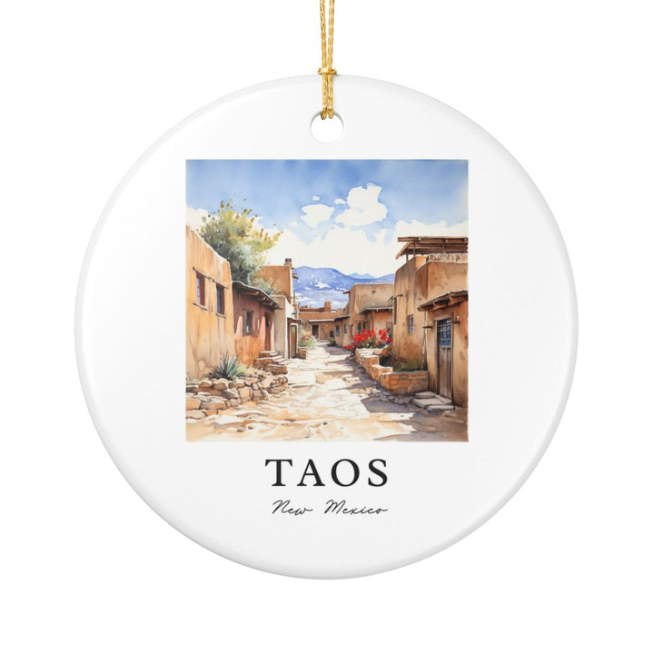 Taos New Mexico USA Ornament: Unique Taos Souvenir, Taos New Mexico Xmas Decor, and Authentic Taos Gift